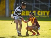 26 February 2017; Michael Carey of St Kieran’s College shakes hands with Conor Heary of Kilkenny CBS following the Top Oil Leinster Colleges senior hurling championship final between St Kieran's and Kilkenny CBS at Nowlan Park in Kilkenny. Photo by Seb Daly/Sportsfile