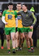 26 February 2017; Stephen McBrearty, left, and Eamonn Doherty of Donegal following the Allianz Football League Division 1 Round 3 match between Donegal and Dublin at MacCumhaill Park in Ballybofey, Co Donegal. Photo by Stephen McCarthy/Sportsfile