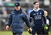 26 February 2017; Dublin manager Jim Gavin and goalkeeper Stephen Cluxton following the Allianz Football League Division 1 Round 3 match between Donegal and Dublin at MacCumhaill Park in Ballybofey, Co Donegal. Photo by Stephen McCarthy/Sportsfile