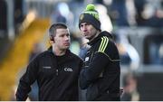 26 February 2017; Donegal manager Rory Gallagher and stand by referee Padraig Hughes during the Allianz Football League Division 1 Round 3 match between Donegal and Dublin at MacCumhaill Park in Ballybofey, Co. Donegal. Photo by Philip Fitzpatrick/Sportsfile