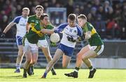 26 February 2017; Conor McCarthy of Monaghan in action against Ronan Shanahan, left, and Peter Crowley of Kerry during the Allianz Football League Division 1 Round 3 match between Kerry and Monaghan at Fitzgerald Stadium in Killarney, Co. Kerry. Photo by Brendan Moran/Sportsfile