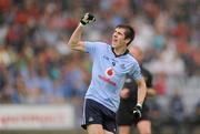 1 August 2011; Emmett O'Conghaile, Dublin, celebrates a first half point. GAA Football All-Ireland Minor Championship Quarter-Final, Dublin v Cork, O'Moore Park, Portlaoise, Co. Laois. Picture credit: Stephen McCarthy / SPORTSFILE