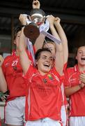 1 August 2011; Cork captain Jess O'Shea lifts the cup. All Ireland Minor A Championship Final, Dublin v Cork, Birr, Co. Offaly. Photo by Sportsfile