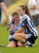 1 August 2011; Dejected Dublin players Grainne Barrett, left, and Ciara Ruddy after the game. All Ireland Minor A Championship Final, Dublin v Cork, Birr, Co. Offaly. Photo by Sportsfile