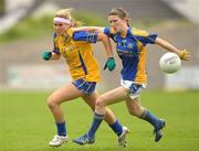 1 August 2011; Eimear Considine, Clare, in action against Claire Carroll, Tipperary. TG4 Ladies Football Senior Championship – Round 1 Qualifier, Clare v Tipperary, Birr, Co. Offaly. Photo by Sportsfile