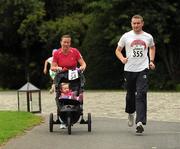 31 July 2011; The Monks Family, from Glasnevin, Dublin, Tom, Tara and Rebecca in action during the Athletics Ireland Family Fitness Festival at Farmleigh. Phoenix Park, Dublin. Picture credit: Ray McManus / SPORTSFILE