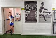 26 February 2017; Dermot Malone of Monaghan walks out of the dressing room past photos of former Kerry  legendary footballers Tom Long and Mick O'Connell for the second half of the Allianz Football League Division 1 Round 3 match between Kerry and Monaghan at Fitzgerald Stadium in Killarney, Co. Kerry. Photo by Brendan Moran/Sportsfile