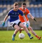 26 February 2017; Donal McElligott of Longford in action against Rory Grugan of Armagh during the Allianz Football League Division 3 Round 3 match between Longford and Armagh at Glennon Brothers Pearse Park in Longford. Photo by Ray McManus/Sportsfile