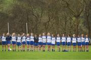26 February 2017; The Monaghan team stand together during the playing of the national anthem before the Lidl Ladies Football National League Round 4 match between Kerry and Monaghan at Frank Sheehy Park in Listowel Co. Kerry. Photo by Diarmuid Greene/Sportsfile