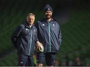 27 February 2017; Ireland head coach Joe Schmidt, left, and defence coach Andy Farrell during squad training at the Aviva Stadium in Dublin. Photo by Seb Daly/Sportsfile