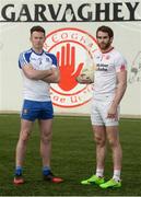 27 February 2017; Fintan Kelly of Monaghan (left) and Ronan McNamee of Tyrone at the Garvaghey Centre in the Tyrone Centre of Excellence, during the Allianz Football League Media Promotion in advance of the upcoming Tyrone v Monaghan game . Photo by Oliver McVeigh/Sportsfile