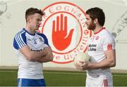 27 February 2017; Fintan Kelly of Monaghan (Left) and Ronan McNamee of Tyrone at the Garvaghey Centre in the Tyrone Centre of Excellence, during the Allianz Football League Media Promotion in advance of the upcoming Tyrone v Monaghan game. Photo by Oliver McVeigh/Sportsfile
