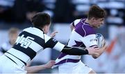 27 February 2017; Sam Reilly of Clongowes Wood College is tackled by Simon Murphy and Eoghan Rutledge, behind, of Belvedere College during the Bank of Ireland Leinster Schools Junior Cup second round match between Belvedere College and Clongowes Wood College at Donnybrook Stadium in Donnybrook, Dublin. Photo by Piaras Ó Mídheach/Sportsfile