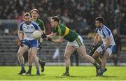 26 February 2017; Mark Griffin of Kerry in action against Owen Duffy, left, and Neil McAdam of Monaghan during the Allianz Football League Division 1 Round 3 match between Kerry and Monaghan at Fitzgerald Stadium in Killarney, Co. Kerry. Photo by Brendan Moran/Sportsfile