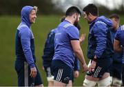 27 February 2017; Munster scrum coach Jerry Flannery, left, with Kevin O'Byrne, centre, and Billy Holland during squad training at the University of Limerick in Limerick. Photo by Diarmuid Greene/Sportsfile