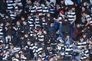 27 February 2017; Belvedere College supporters during the Bank of Ireland Leinster Schools Junior Cup second round match between Belvedere College and Clongowes Wood College at Donnybrook Stadium in Donnybrook, Dublin. Photo by Piaras Ó Mídheach/Sportsfile