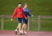 27 February 2017; Munster technical coach Felix Jones and scrum coach Jerry Flannery make their way out for squad training at the University of Limerick in Limerick. Photo by Diarmuid Greene/Sportsfile