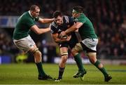25 February 2017; Charles Ollivon of France is tackled by Devin Toner, left, and CJ Stander of Ireland during the RBS Six Nations Rugby Championship game between Ireland and France at the Aviva Stadium in Lansdowne Road, Dublin. Photo by Brendan Moran/Sportsfile