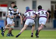 27 February 2017; Jonathan Ross of Belvedere College in action against Calum Dowling and Jack Kearney, right, of Clongowes Wood College during the Bank of Ireland Leinster Schools Junior Cup second round match between Belvedere College and Clongowes Wood College at Donnybrook Stadium in Donnybrook, Dublin. Photo by Piaras Ó Mídheach/Sportsfile