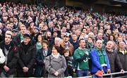 25 February 2017; Ireland supporters stand for the national anthems prior to the RBS Six Nations Rugby Championship game between Ireland and France at the Aviva Stadium in Lansdowne Road, Dublin. Photo by Brendan Moran/Sportsfile