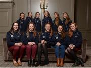 28 February 2017; The Women's Gaelic Players Association presented its third level scholarships for 2017 today at the Killashee Hotel in Kildare. A total of 32 scholarships have been awarded to third-level students who are also intercouty Ladies Football and Camogie players. Players from 20 different counties, studying both undergraduate and postgraduate courses have been awarded by the WGPA. 12 of these players studying in the field of life sciences have been supported by our partners in education, ICON plc. Pictured are, back row, from left, Leah Caffrey, Karen McDermott, Shauna Burke, Niamh Richardson, Sarah Rowe, and Orla Cronin, front row, from left, Aisling Tarpey, Emer Ni Eafa, Aisling Moloney, Doireann Hughes and Deirdre Foley, at Kilashee Hotel in Naas, Co. Kildare. Photo by Seb Daly/Sportsfile