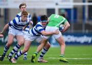 28 February 2017; Hugo Fitzgerald of Gonzaga College is tackled by Hugh O'Malley of Blackrock College during the Bank of Ireland Leinster Schools Junior Cup second round match between Blackrock College and Gonzaga College at Donnybrook Stadium in Dublin. Photo by Ramsey Cardy/Sportsfile