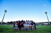 28 February 2017; The Blackrock College team huddle following the Bank of Ireland Leinster Schools Junior Cup second round match between Blackrock College and Gonzaga College at Donnybrook Stadium in Dublin. Photo by Ramsey Cardy/Sportsfile