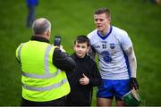 19 February 2017; Tom Devine of Waterford poses for a photographer with a supporter following the Allianz Hurling League Division 1A Round 2 match between Waterford and Tipperary at Walsh Park in Waterford. Photo by Stephen McCarthy/Sportsfile