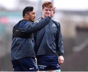 1 March 2017; Bundee Aki, left, and Sean O'Brien of Connacht during squad training at the Sportsground in Galway. Photo by Matt Browne/Sportsfile