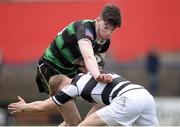 1 March 2017; Victor Lovell of Bandon Grammar is tackled by Tom Fitzgerald of Presentation College Cork during the Clayton Hotels Munster Schools Senior Cup Semi-Final match between Presentation College Cork and Bandon Grammar at Irish Independent Park in Cork. Photo by Eóin Noonan/Sportsfile