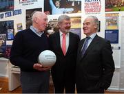 1 March 2017; In attendance at the launch of ‘New Ireland presents Heffo’s Army’, a new exhibition in the Little Museum of Dublin are Dublin GAA legends Brian Mullins, left, Tony Hanahoe, right, and Kerry GAA legend Eóin ‘The Bomber’ Liston. The former players discussed their memories of the ‘Heffo’ era at the special launch event in front of attendees including GAA Director General, Páraic Duffy and the Lord Mayor of Dublin Brendan Carr at The Little Museum of Dublin in Dublin. Photo by Stephen McCarthy/Sportsfile