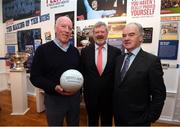 1 March 2017; In attendance at the launch of ‘New Ireland presents Heffo’s Army’, a new exhibition in the Little Museum of Dublin are Dublin GAA legends Brian Mullins, left, Tony Hanahoe, right, and Kerry GAA legend Eóin ‘The Bomber’ Liston. The former players discussed their memories of the ‘Heffo’ era at the special launch event in front of attendees including GAA Director General, Páraic Duffy and the Lord Mayor of Dublin Brendan Carr at The Little Museum of Dublin in Dublin. Photo by Stephen McCarthy/Sportsfile