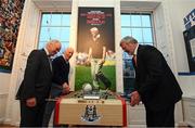 1 March 2017; In attendance at the launch of ‘New Ireland presents Heffo’s Army’, a new exhibition in the Little Museum of Dublin are Dublin GAA legends Tony Hanahoe, left, Brian Mullins and Kerry GAA legend Eóin ‘The Bomber’ Liston, right. The former players discussed their memories of the ‘Heffo’ era at the special launch event in front of attendees including GAA Director General, Páraic Duffy and the Lord Mayor of Dublin Brendan Carr at The Little Museum of Dublin in Dublin. Photo by Stephen McCarthy/Sportsfile