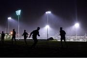 1 March 2017; Westmeath players warm-up on the back pitch before the EirGrid Leinster GAA Football Under 21 Championship Quarter-Final match between Westmeath and Dublin at Lakepoint in Mullingar, Co Westmeath. Photo by Piaras Ó Mídheach/Sportsfile