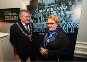 1 March 2017; In attendance at the launch of ‘New Ireland presents Heffo’s Army’, a new exhibition in the Little Museum of Dublin is Lord Mayor of Dublin Brendan Carr with Mary Heffernan, wife of the late Kevin Heffernan. The former players discussed their memories of the ‘Heffo’ era at the special launch event in front of attendees including GAA Director General, Páraic Duffy and the Lord Mayor of Dublin Brendan Carr at The Little Museum of Dublin in Dublin. Photo by Stephen McCarthy/Sportsfile