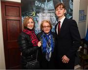 1 March 2017; In attendance at the launch of ‘New Ireland presents Heffo’s Army’, a new exhibition in the Little Museum of Dublin are members of Kevin Heffernan's family, Orla, daughter, wife Mary and grandson Kevin. The former players discussed their memories of the ‘Heffo’ era at the special launch event in front of attendees including GAA Director General, Páraic Duffy and the Lord Mayor of Dublin Brendan Carr at The Little Museum of Dublin in Dublin. Photo by Stephen McCarthy/Sportsfile