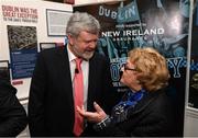 1 March 2017; In attendance at the launch of ‘New Ireland presents Heffo’s Army’, a new exhibition in the Little Museum of Dublin is Kerry GAA legend Eóin ‘The Bomber’ Liston with Mary Heffernan, wife of the late Kevin Heffernan. The former players discussed their memories of the ‘Heffo’ era at the special launch event in front of attendees including GAA Director General, Páraic Duffy and the Lord Mayor of Dublin Brendan Carr at The Little Museum of Dublin in Dublin. Photo by Stephen McCarthy/Sportsfile