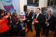 1 March 2017; In attendance at the launch of ‘New Ireland presents Heffo’s Army’, a new exhibition in the Little Museum of Dublin is MC Darren Frehill of RTÉ. The former players discussed their memories of the ‘Heffo’ era at the special launch event in front of attendees including GAA Director General, Páraic Duffy and the Lord Mayor of Dublin Brendan Carr at The Little Museum of Dublin in Dublin. Photo by Stephen McCarthy/Sportsfile