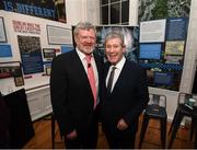 1 March 2017; In attendance at the launch of ‘New Ireland presents Heffo’s Army’, a new exhibition in the Little Museum of Dublin is Kerry GAA legend Eóin ‘The Bomber’ Liston with Denis Kelleher, Director, New Ireland Insurance. The former players discussed their memories of the ‘Heffo’ era at the special launch event in front of attendees including GAA Director General, Páraic Duffy and the Lord Mayor of Dublin Brendan Carr at The Little Museum of Dublin in Dublin. Photo by Stephen McCarthy/Sportsfile