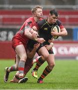 2 March 2017; Colin Madden of Ardscoil Rís is tackled by Jamie Mawhinney of Glenstal Abbey during the Clayton Hotels Munster Schools Senior Cup Semi-Final between Ardscoil Rís and Glenstal Abbey at Thomond Park in Limerick. Photo by Diarmuid Greene/Sportsfile