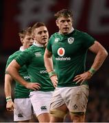 25 February 2017; Ireland's Paddy Jackson, left, and Jamie Heaslip during the RBS Six Nations Rugby Championship game between Ireland and France at the Aviva Stadium in Lansdowne Road, Dublin. Photo by Ramsey Cardy/Sportsfile