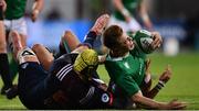 24 February 2017; Alex McHenry of Ireland is tackled by Mickael Capelli of France during the RBS U20 Six Nations Rugby Championship match between Ireland and France at Donnybrook Stadium in Dublin. Photo by Ramsey Cardy/Sportsfile