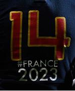 24 February 2017; A general view of 'France 2023' branding on a shirt promoting the French bid for the 2023 Rugby World Cup during the RBS U20 Six Nations Rugby Championship match between Ireland and France at Donnybrook Stadium in Dublin. Photo by Ramsey Cardy/Sportsfile