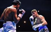 25 February 2017; Connor Coyle, right, in action against Miguel Aguillar during their bout in the National Stadium in Dublin. Photo by Ramsey Cardy/Sportsfile
