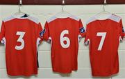 3 March 2017; A general view of St Patrick's Athletic jerseys in the dressing room before the SSE Airtricity League Premier Division match between Drogheda United and St Patrick's Athletic at United Park in Drogheda, Co. Louth. Photo by Piaras Ó Mídheach/Sportsfile