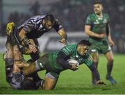 3 March 2017; Bundee Aki of Connacht is tackled by Bruno Postiglioni and Tommaso Castello of Zebre during the Guinness PRO12 Round 17 match between Connacht and Zebre at the Sportsground in Galway. Photo by Matt Browne/Sportsfile