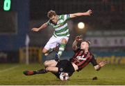 3 March 2017; Simon Madden of Shamrock Rovers is tackled by Jamie Doyle of Bohemians during the SSE Airtricity League Premier Division match between Shamrock Rovers and Bohemians at Tallaght Stadium in Dublin. Photo by Seb Daly/Sportsfile