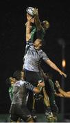 3 March 2017; Lewis Stevenson of Connacht wins possession in a lineout against Federico Ruzza of Zebre during the Guinness PRO12 Round 17 match between Connacht and Zebre at the Sportsground in Galway. Photo by Matt Browne/Sportsfile