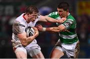 3 March 2017; Andrew Trimble of Ulster is tackled by Tommaso Iannone of Benetton Treviso during the Guinness PRO12 Round 17 match between Ulster and Benetton Treviso at the Kingspan Stadium in Belfast. Photo by Ramsey Cardy/Sportsfile