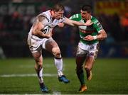 3 March 2017; Andrew Trimble of Ulster is tackled by Tommaso Iannone of Benetton Treviso during the Guinness PRO12 Round 17 match between Ulster and Benetton Treviso at the Kingspan Stadium in Belfast. Photo by Ramsey Cardy/Sportsfile